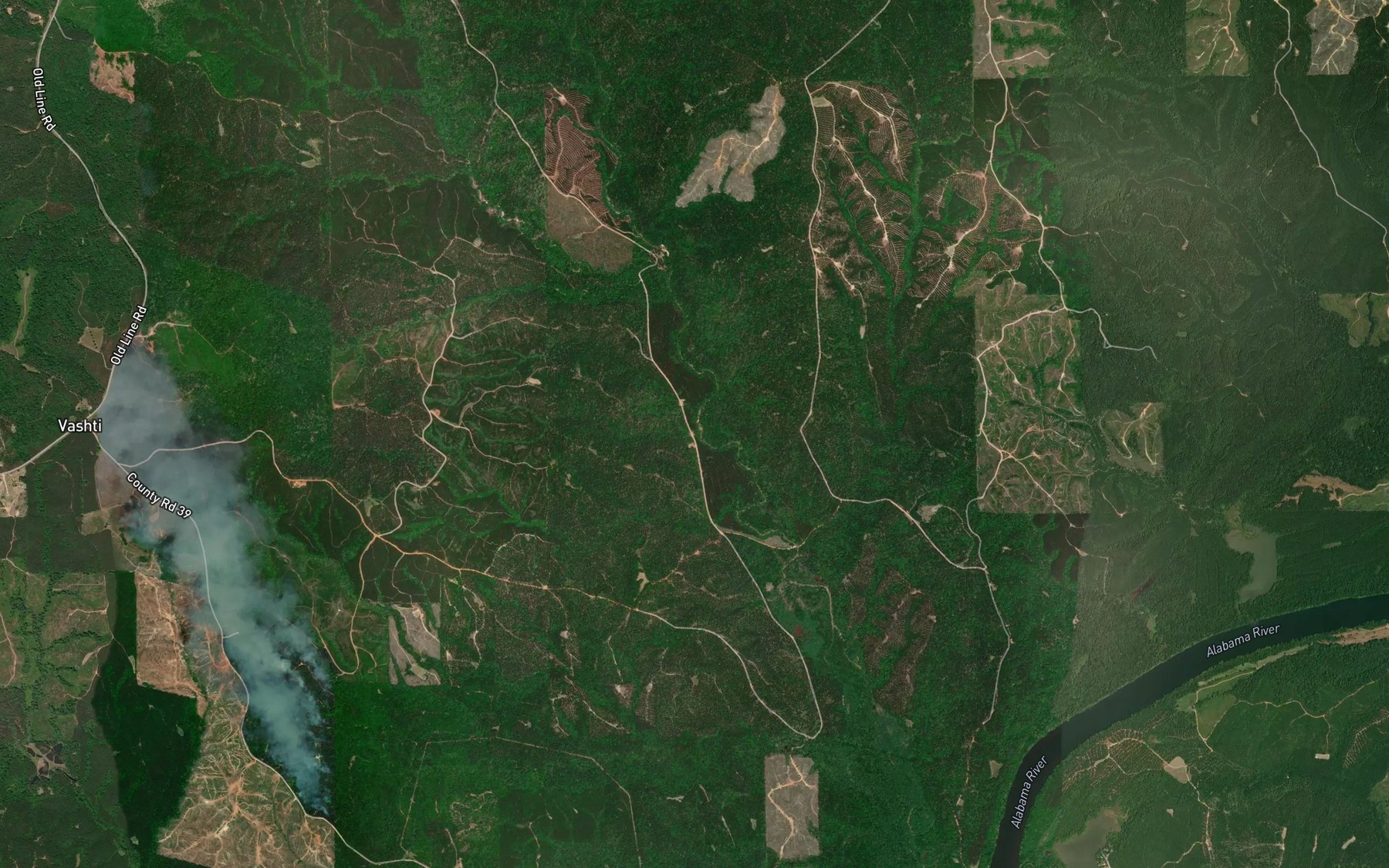 Satellite map of the Mill Creek
