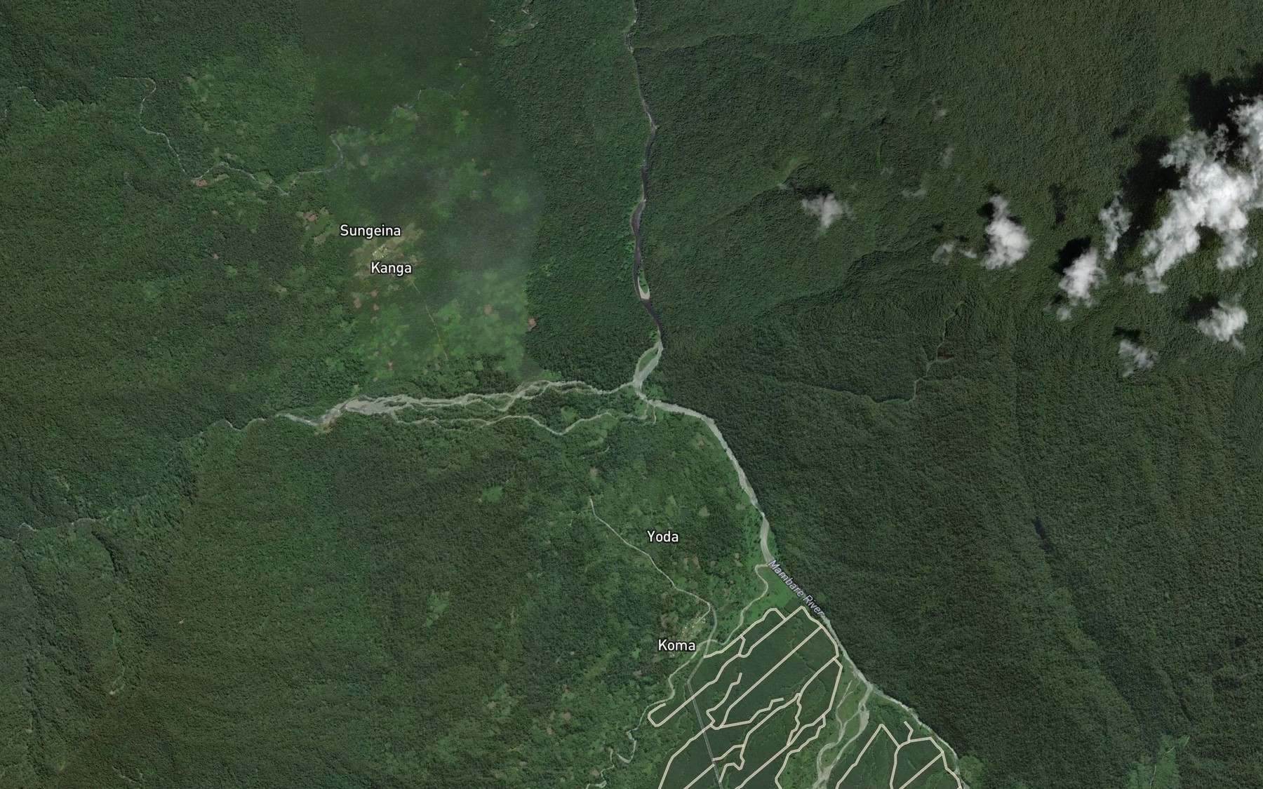 Satellite map of the Misanu River