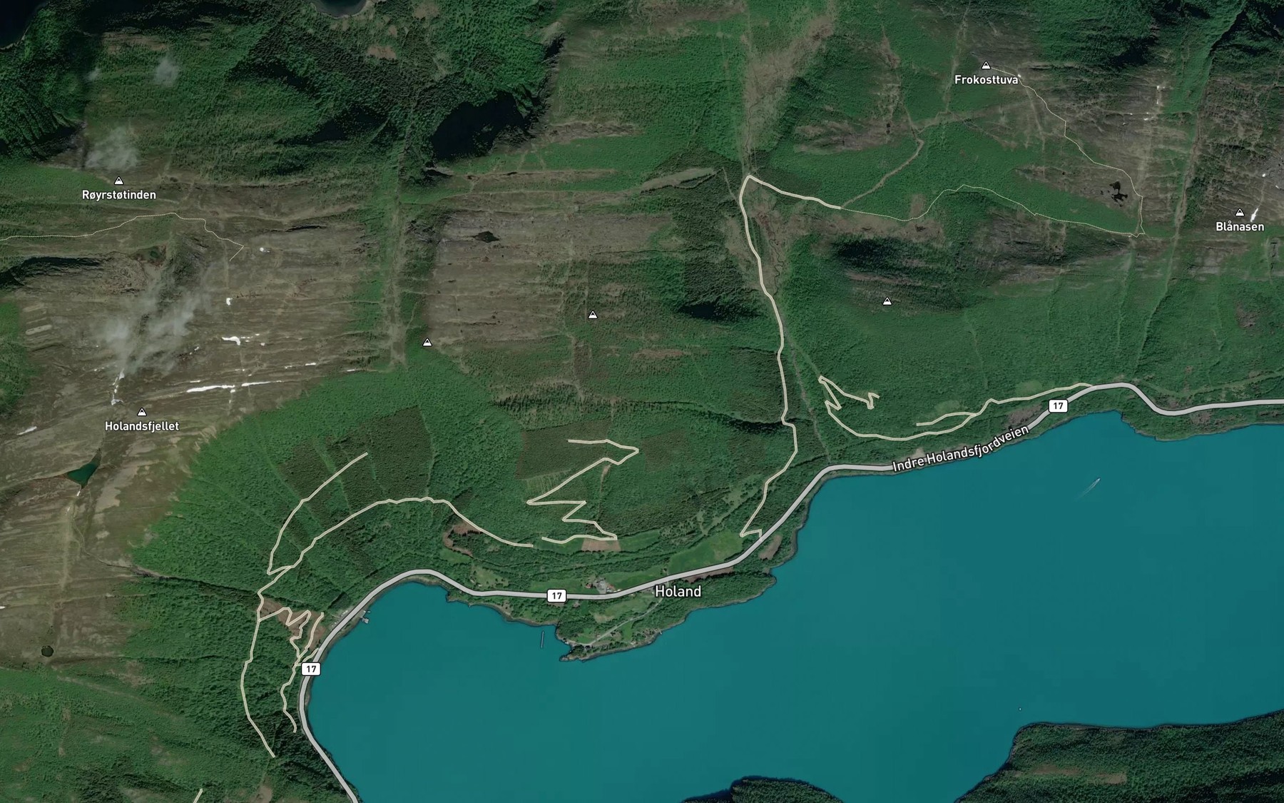 Satellite map of the Nedre Tverraga