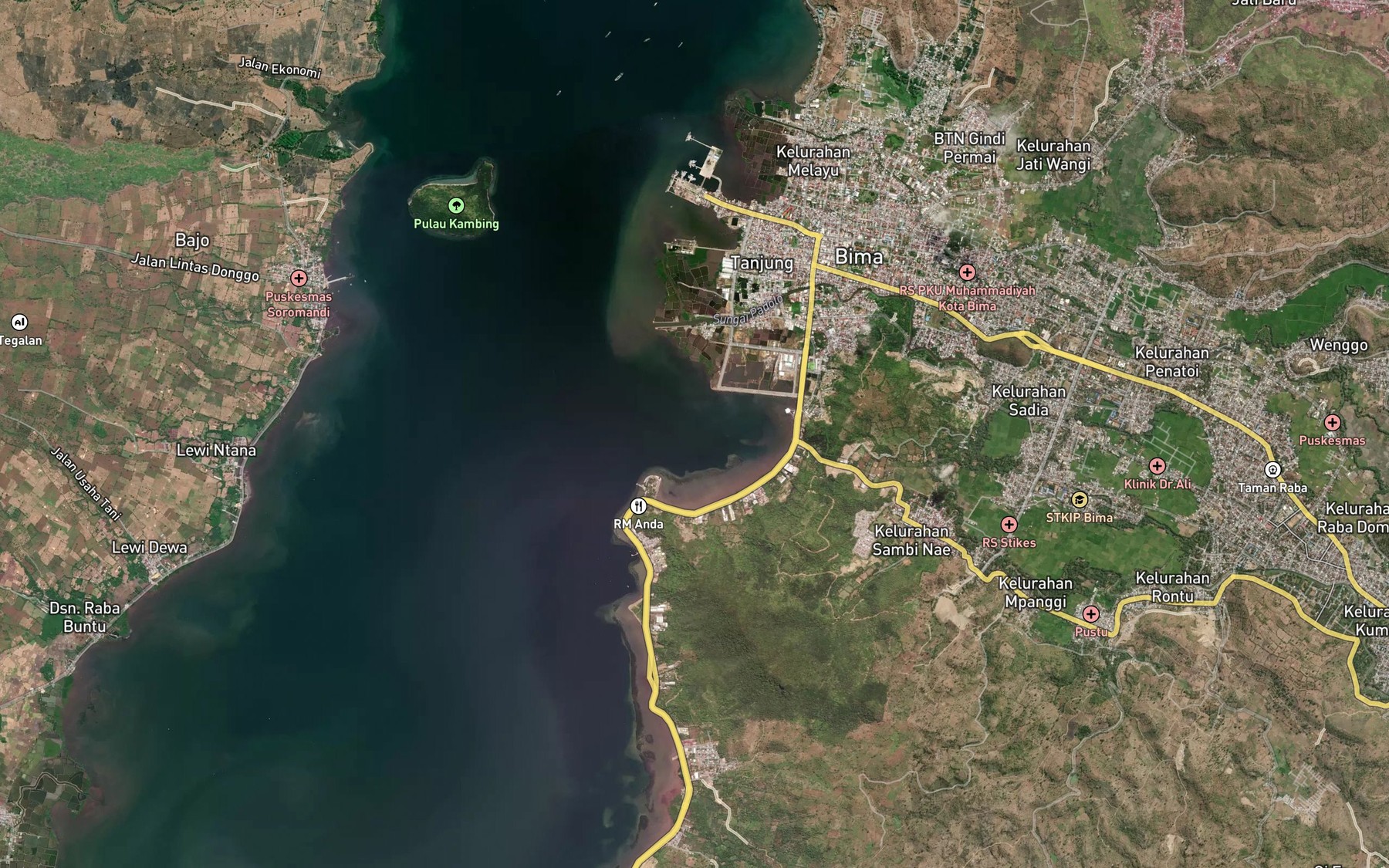 Satellite map of the Teluk Amahami