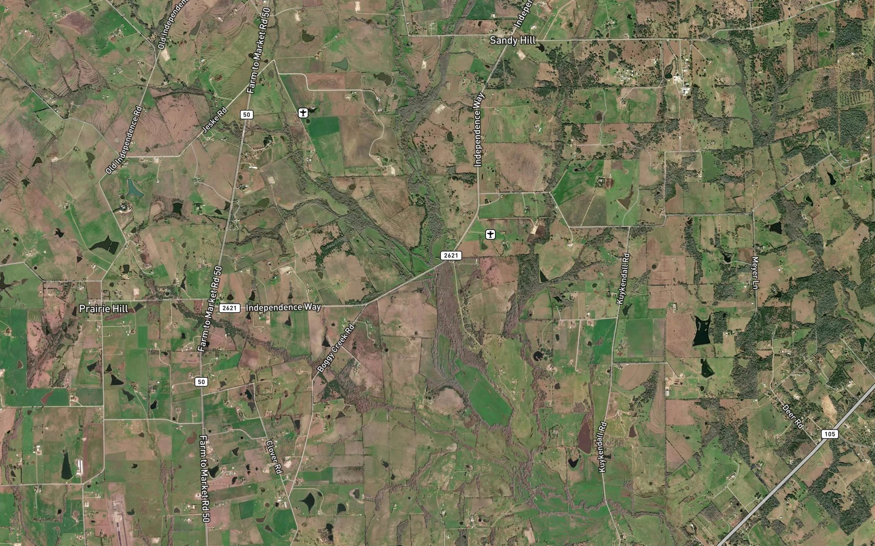 Satellite map of the Little Rocky Creek