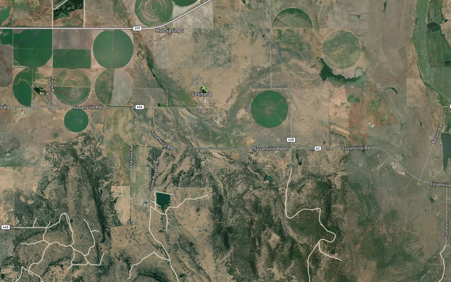 Satellite map of the Kellog Hot Springs