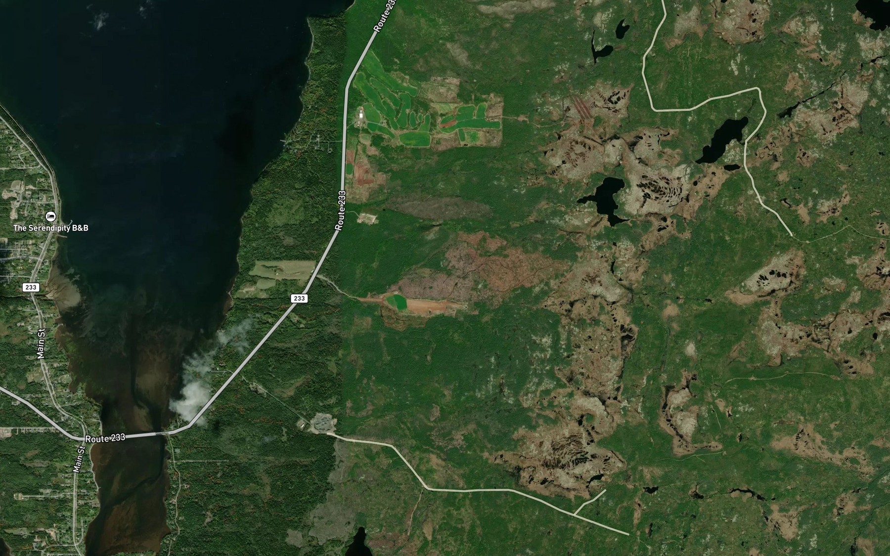 Satellite map of the Stones Brook