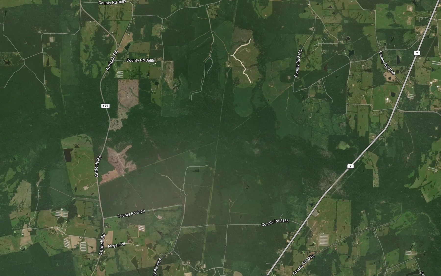 Satellite map of the Jericho Creek