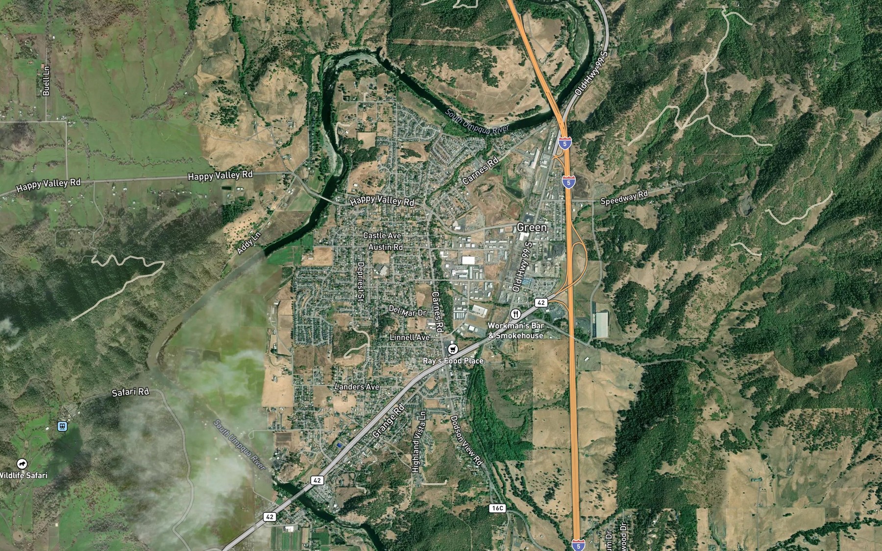 Satellite map of the North Fork Roberts Creek