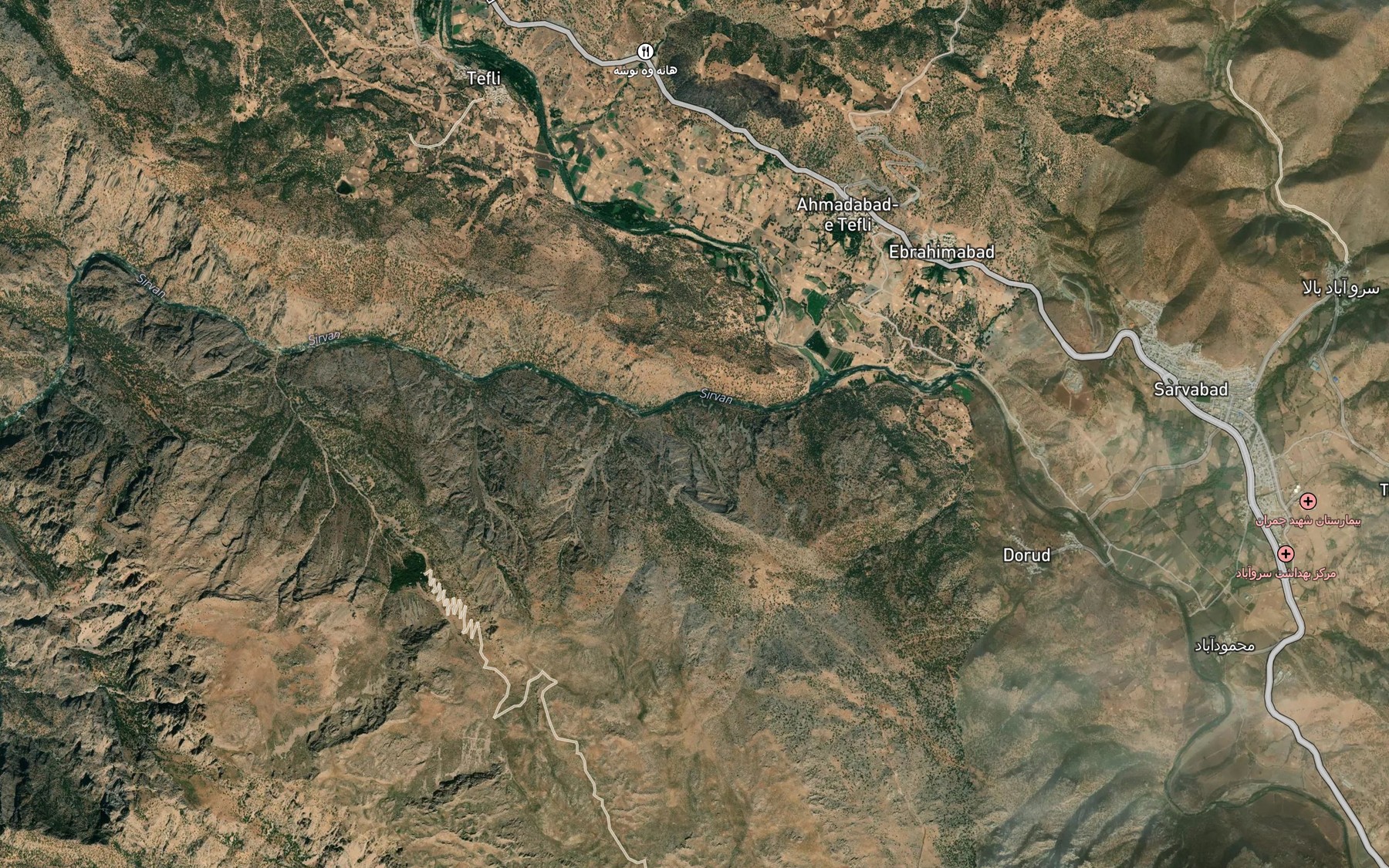 Satellite map of the Slivan