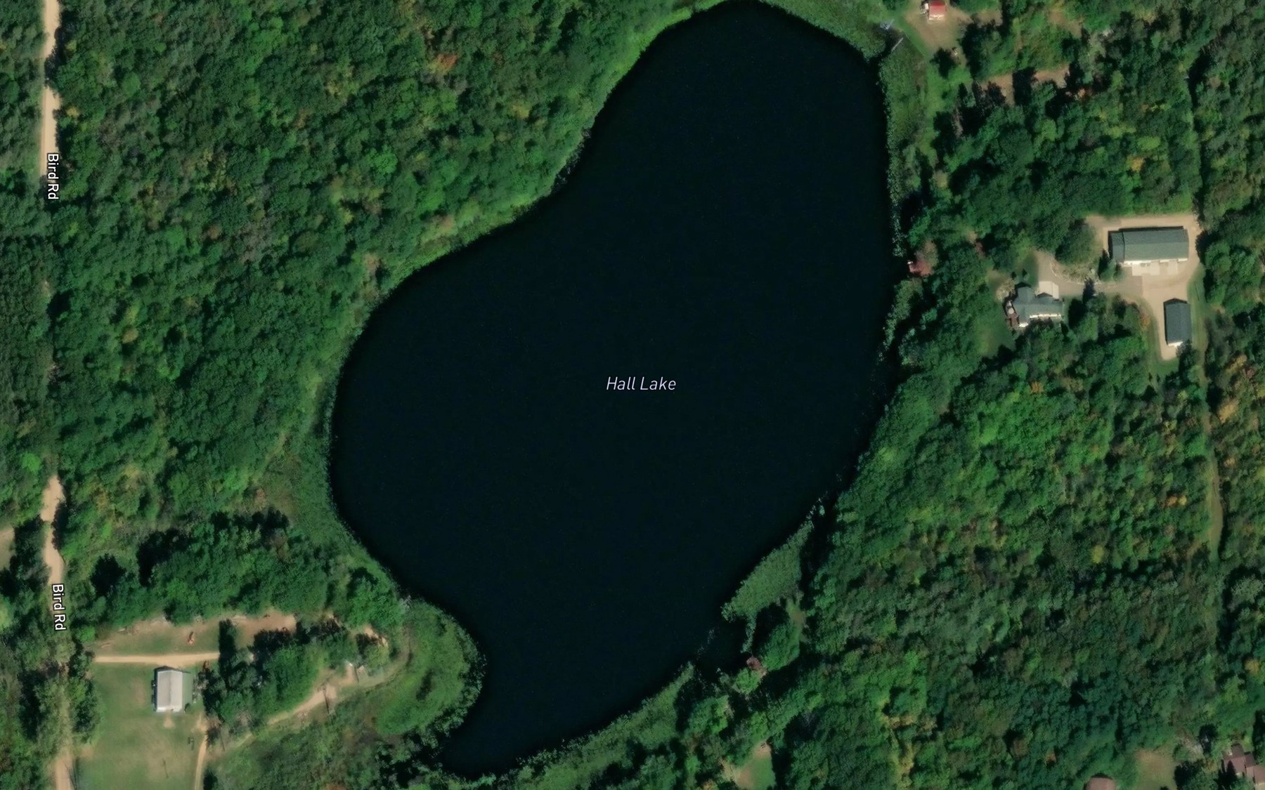 Satellite map of the Hall Lake