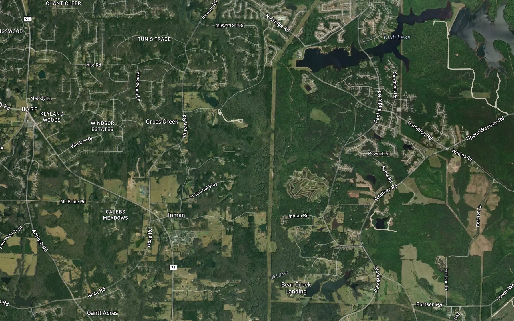 Satellite map of the Gay Creek