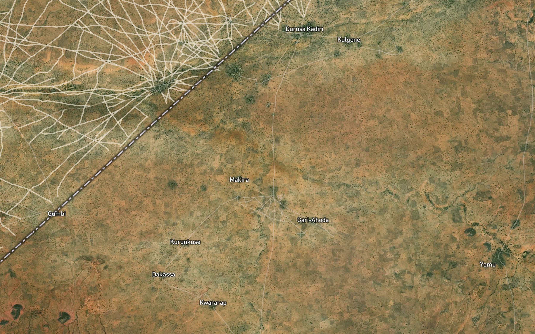 Satellite map of the River Baori