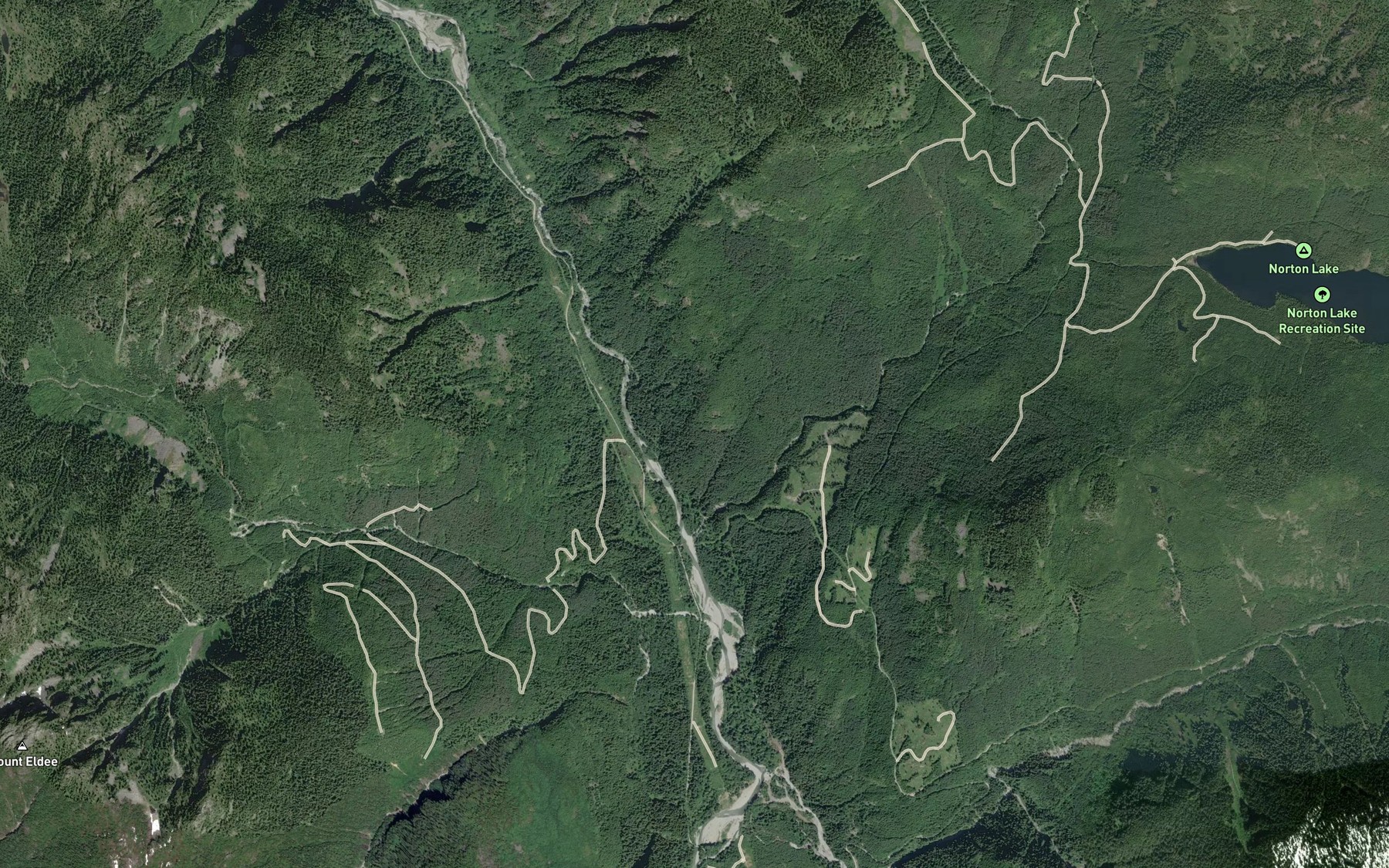 Satellite map of the Brandt Creek