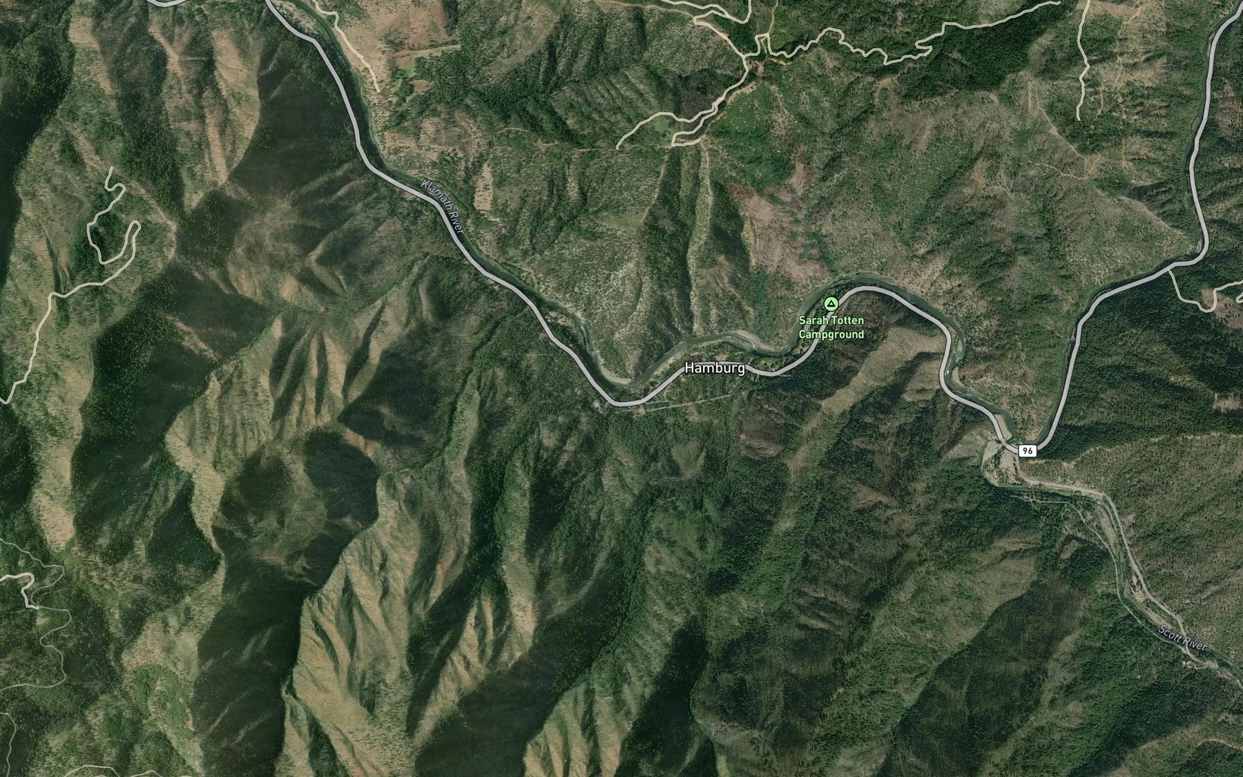 Satellite map of the Jim Creek