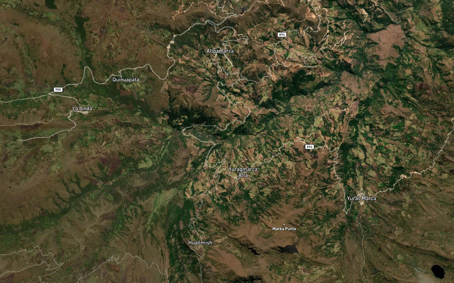 Satellite map of the Quebrada Pucasinega