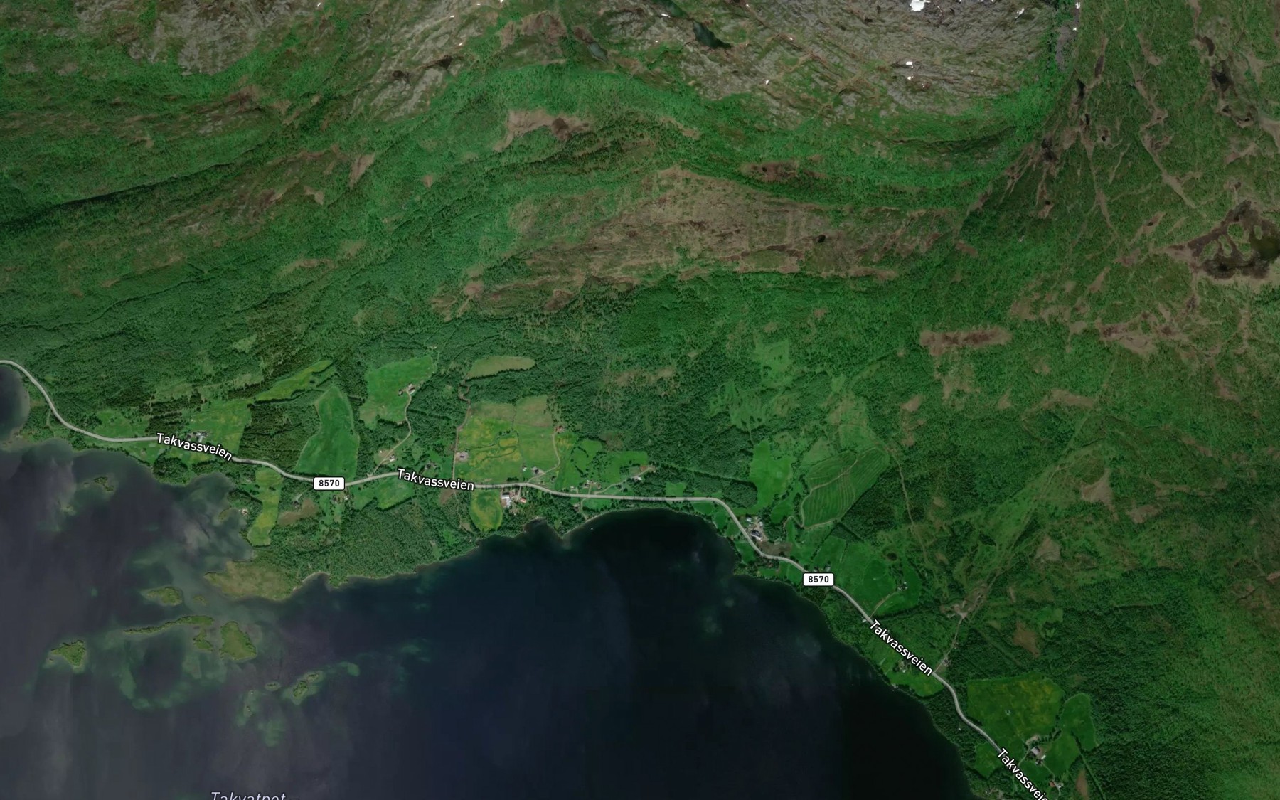 Satellite map of the Brattelva