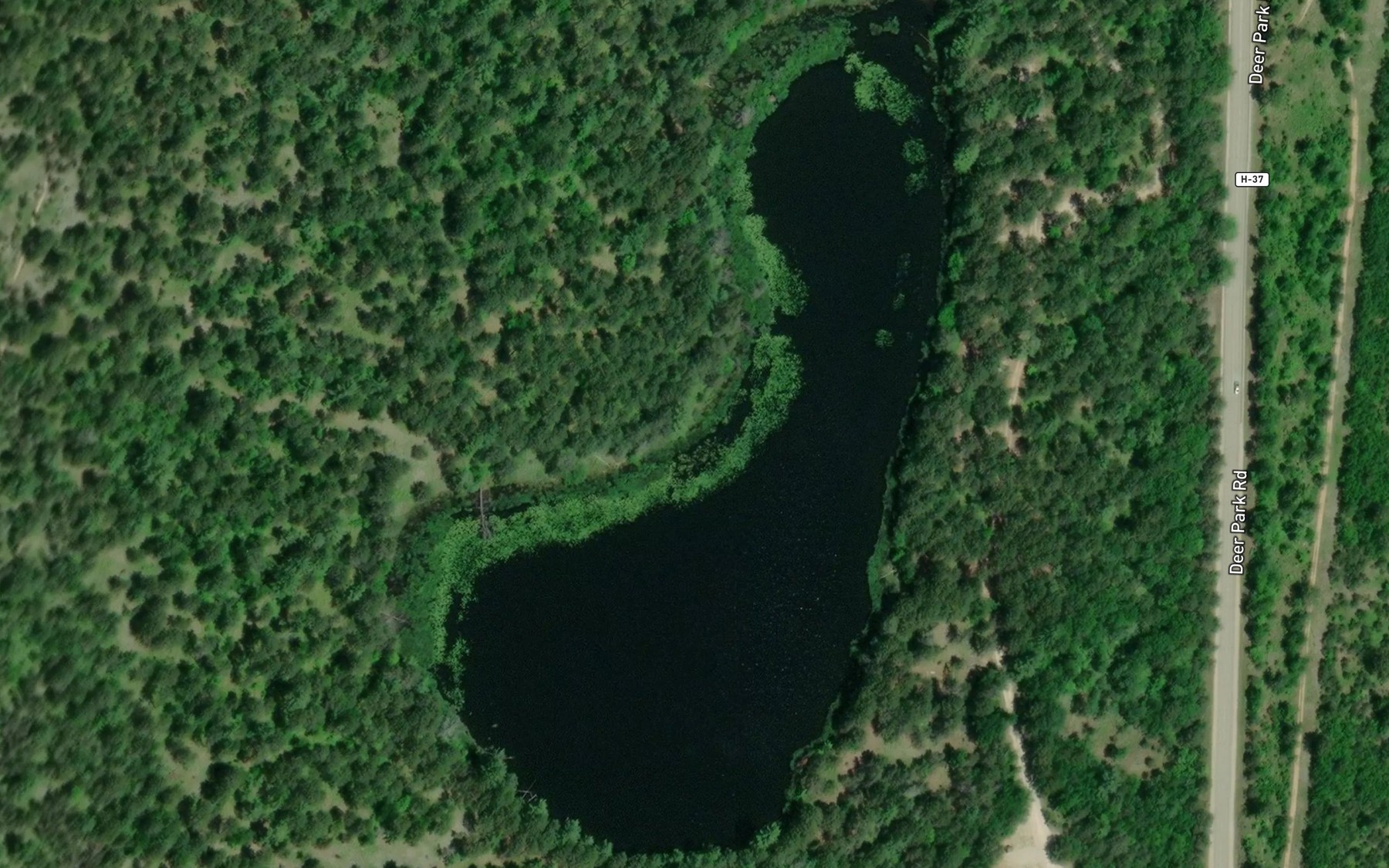 Satellite map of the Old Headquarters Lake