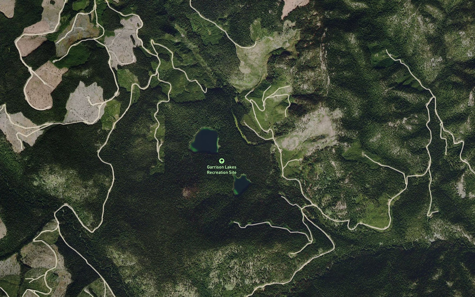 Satellite map of the Garrison Lakes