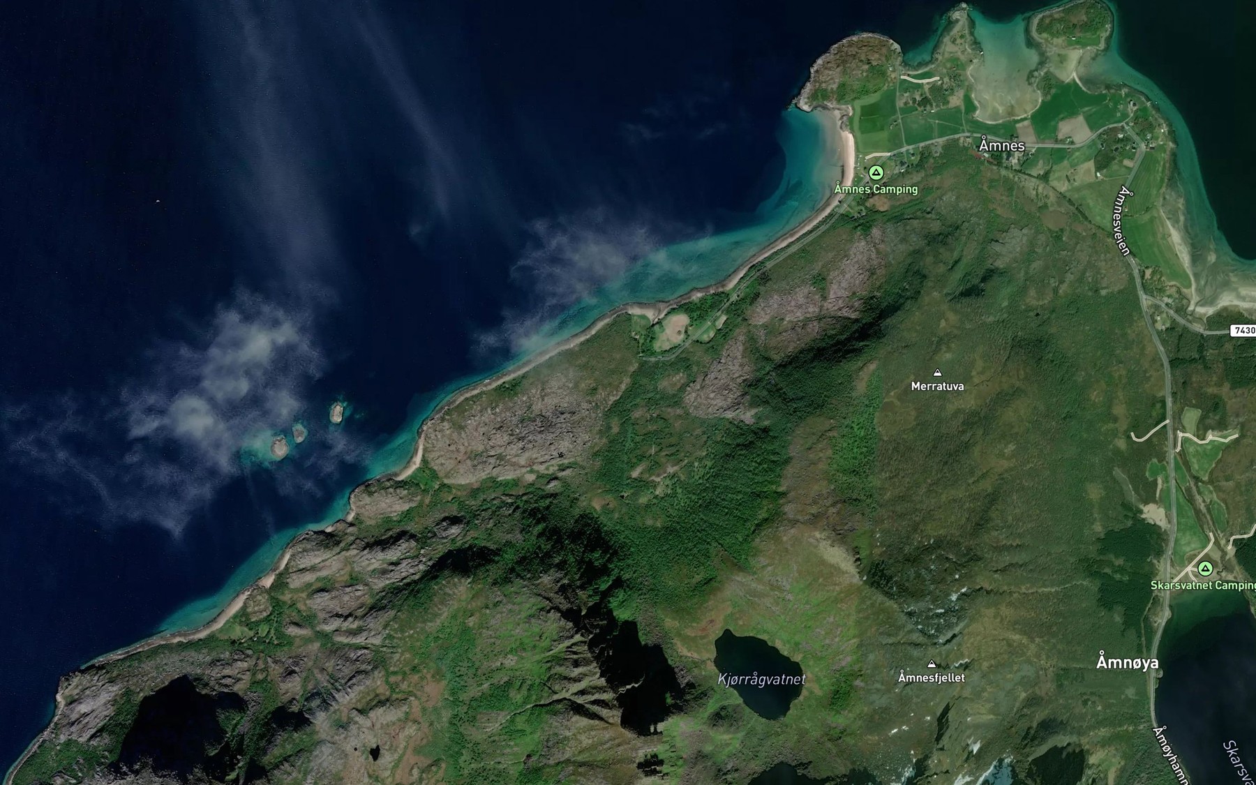 Satellite map of the Kjoragelva