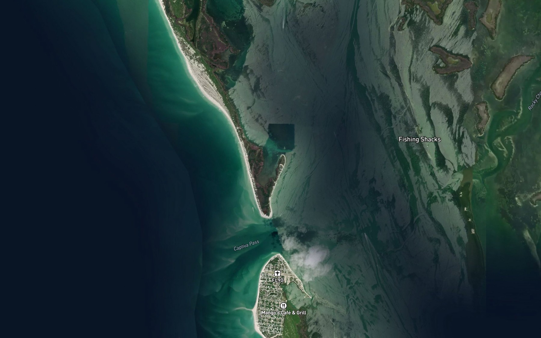 Satellite map of the Pejuan Cove