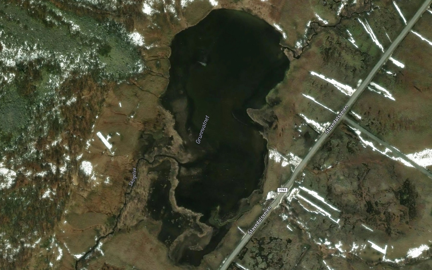 Satellite map of the Grunnvatnet