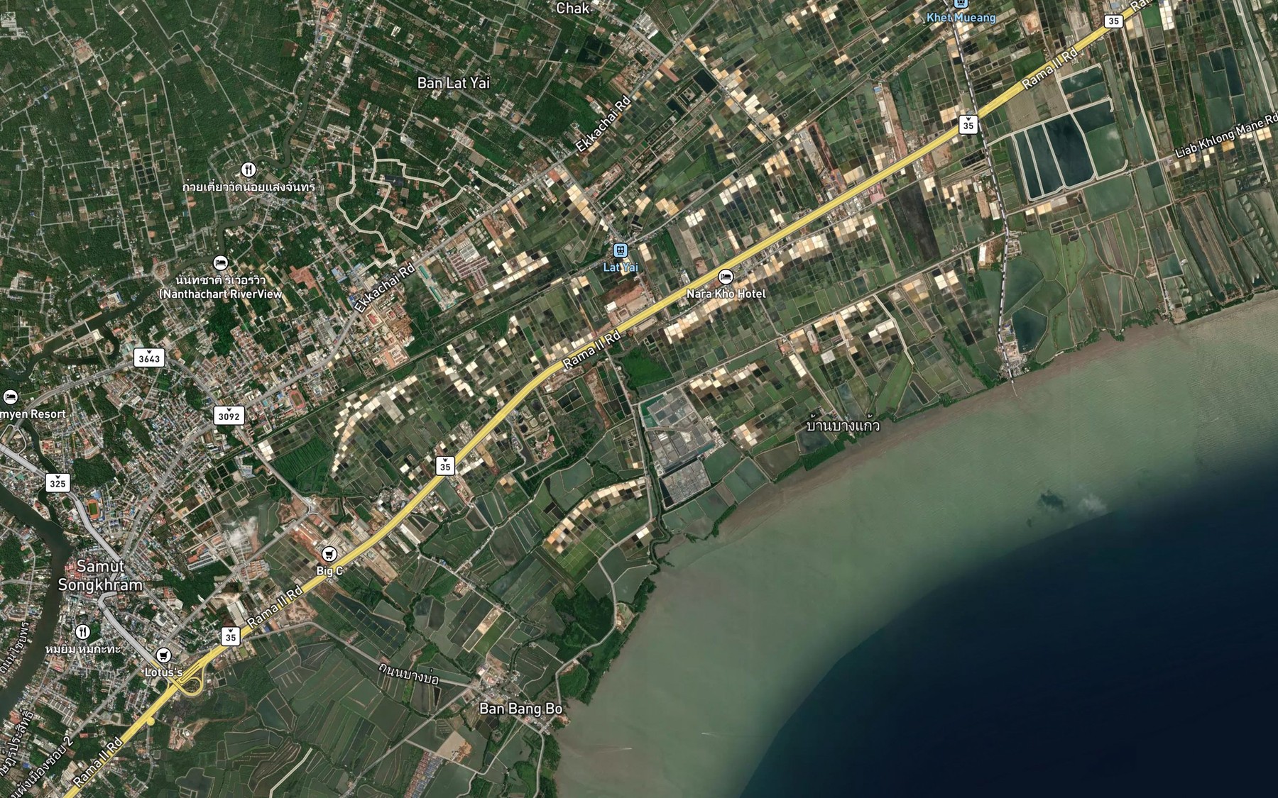 Satellite map of the Khlong Sam