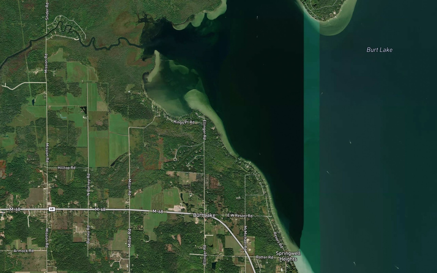 Satellite map of the Hasler Creek