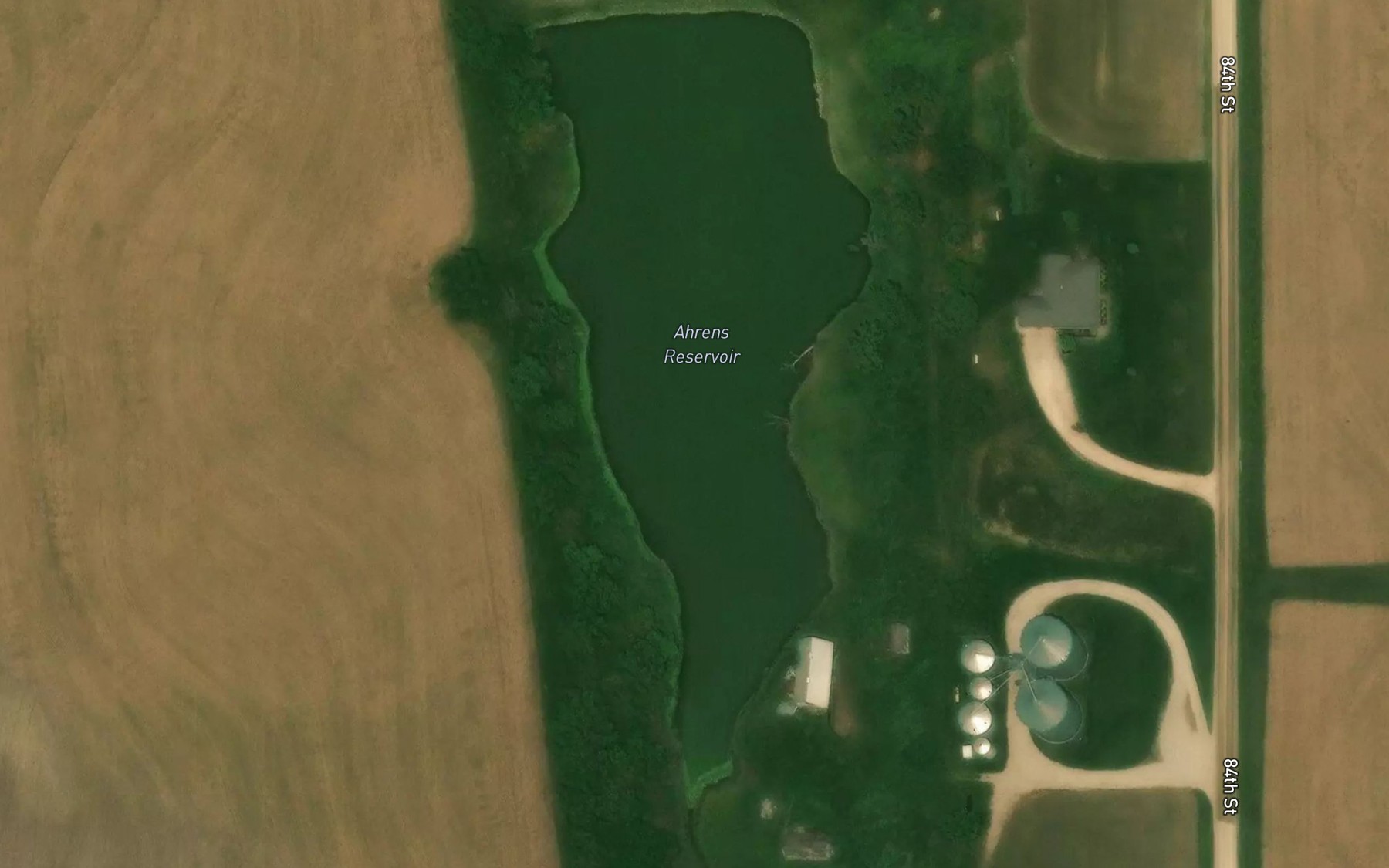 Satellite map of the Ahrens Reservoir
