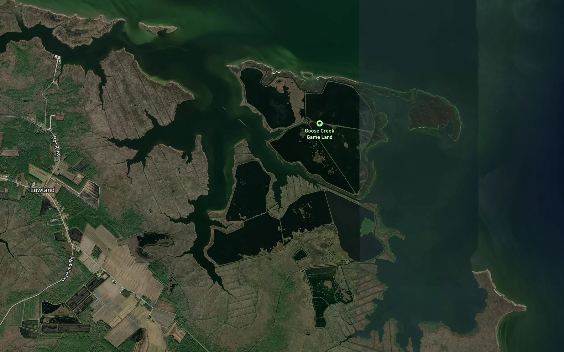 Satellite map of the Little Clark Creek