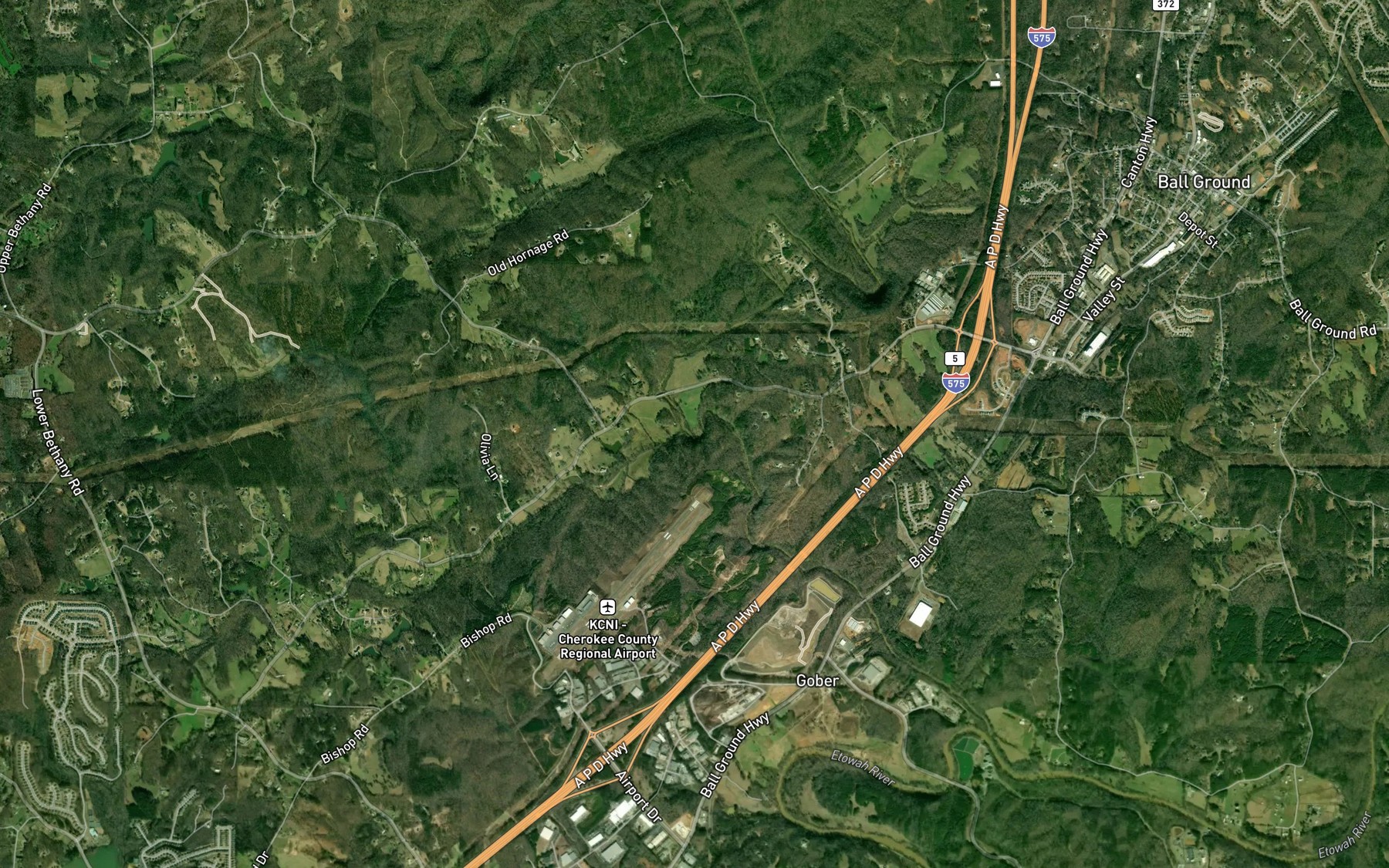 Satellite map of the Murphy Creek