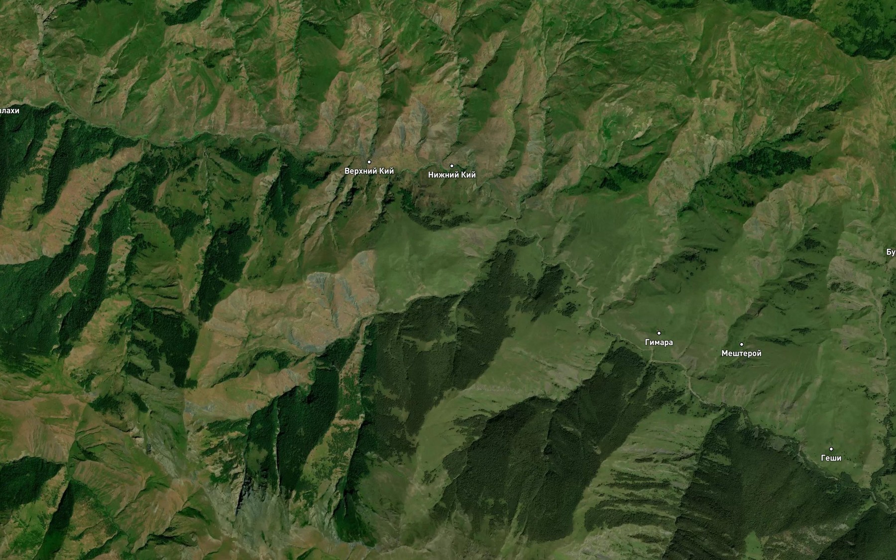 Satellite map of the Ushchel'ye Kaychu