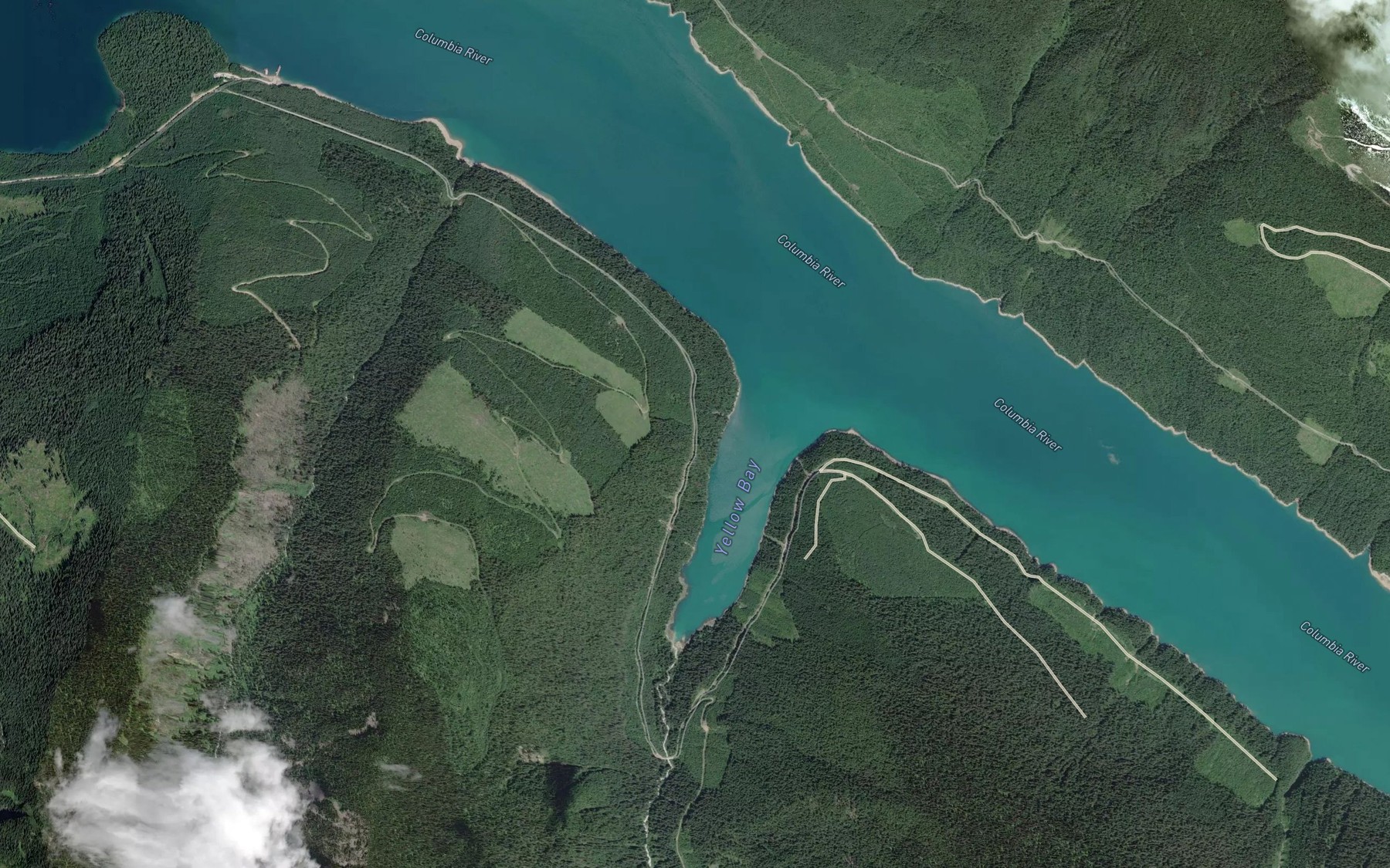 Satellite map of the Yellow Bay