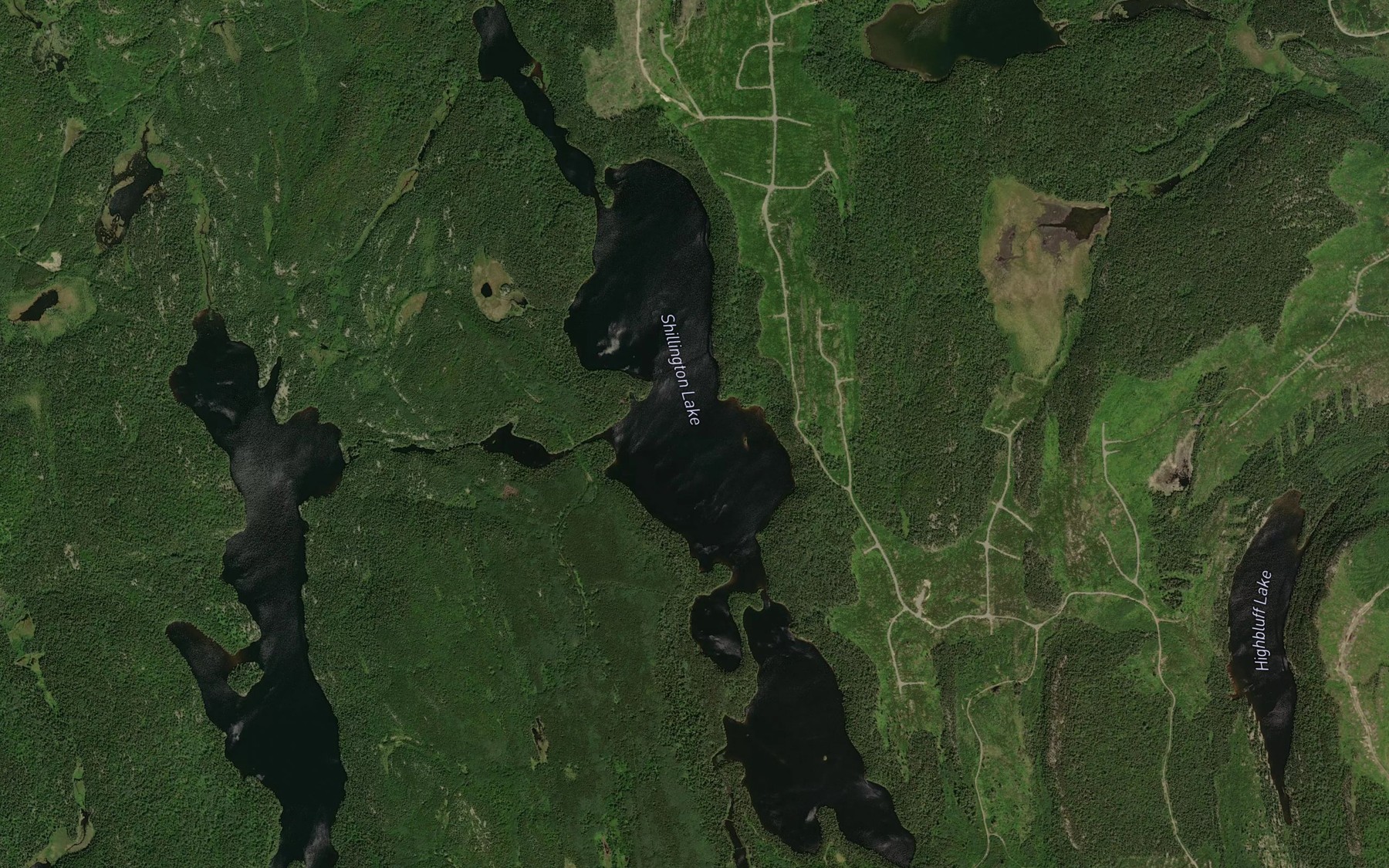 Satellite map of the Shillington Lake