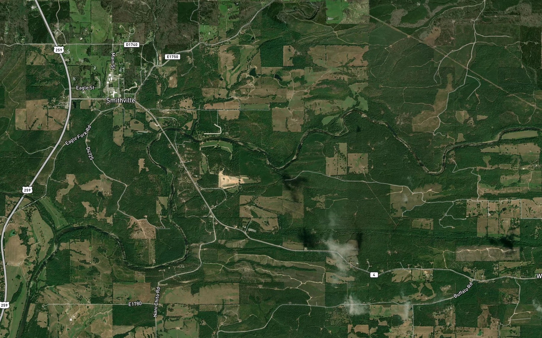 Satellite map of the Dry Creek
