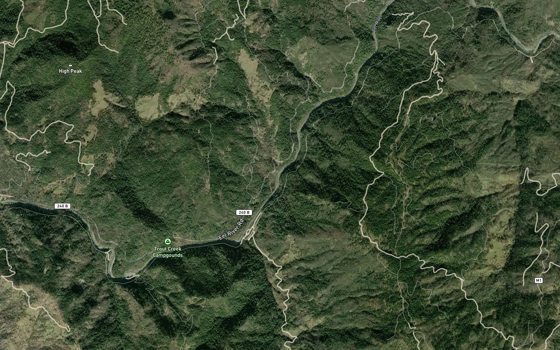 Satellite map of the Alder Creek