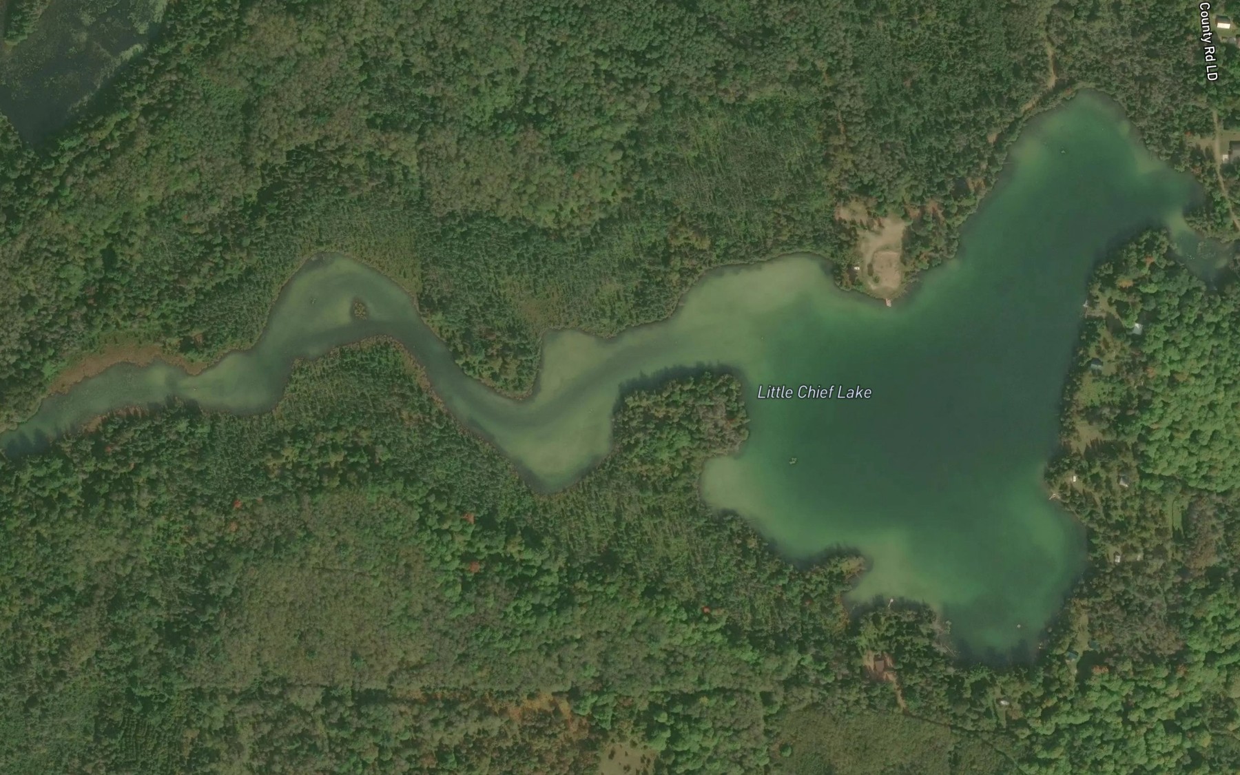 Satellite map of the Little Chief Lake
