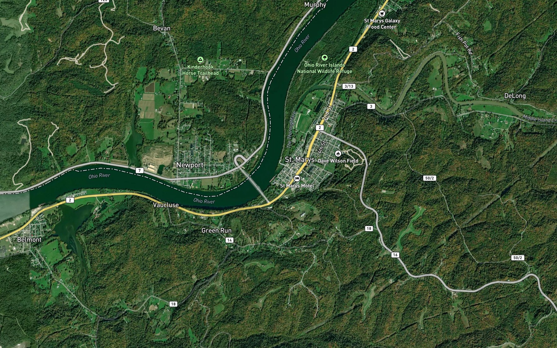 Satellite map of the The Thoroughfare