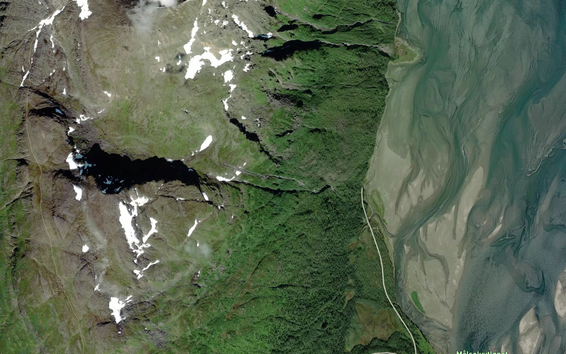 Satellite map of the Vassbrunelva