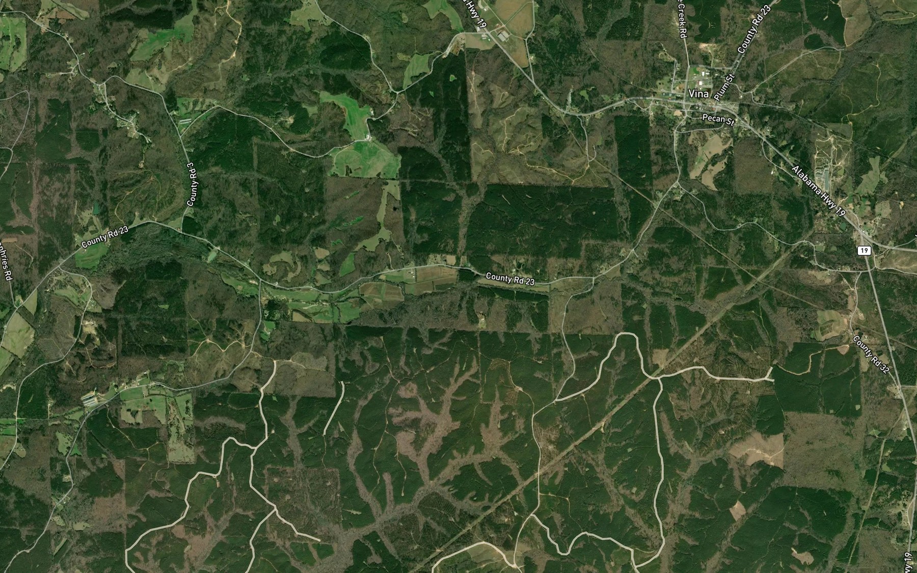 Satellite map of the Bridge Branch