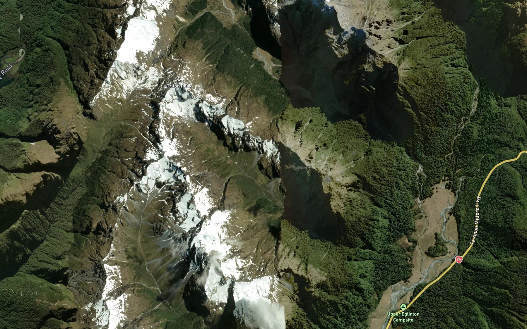 Satellite map of the Waterfall Creek