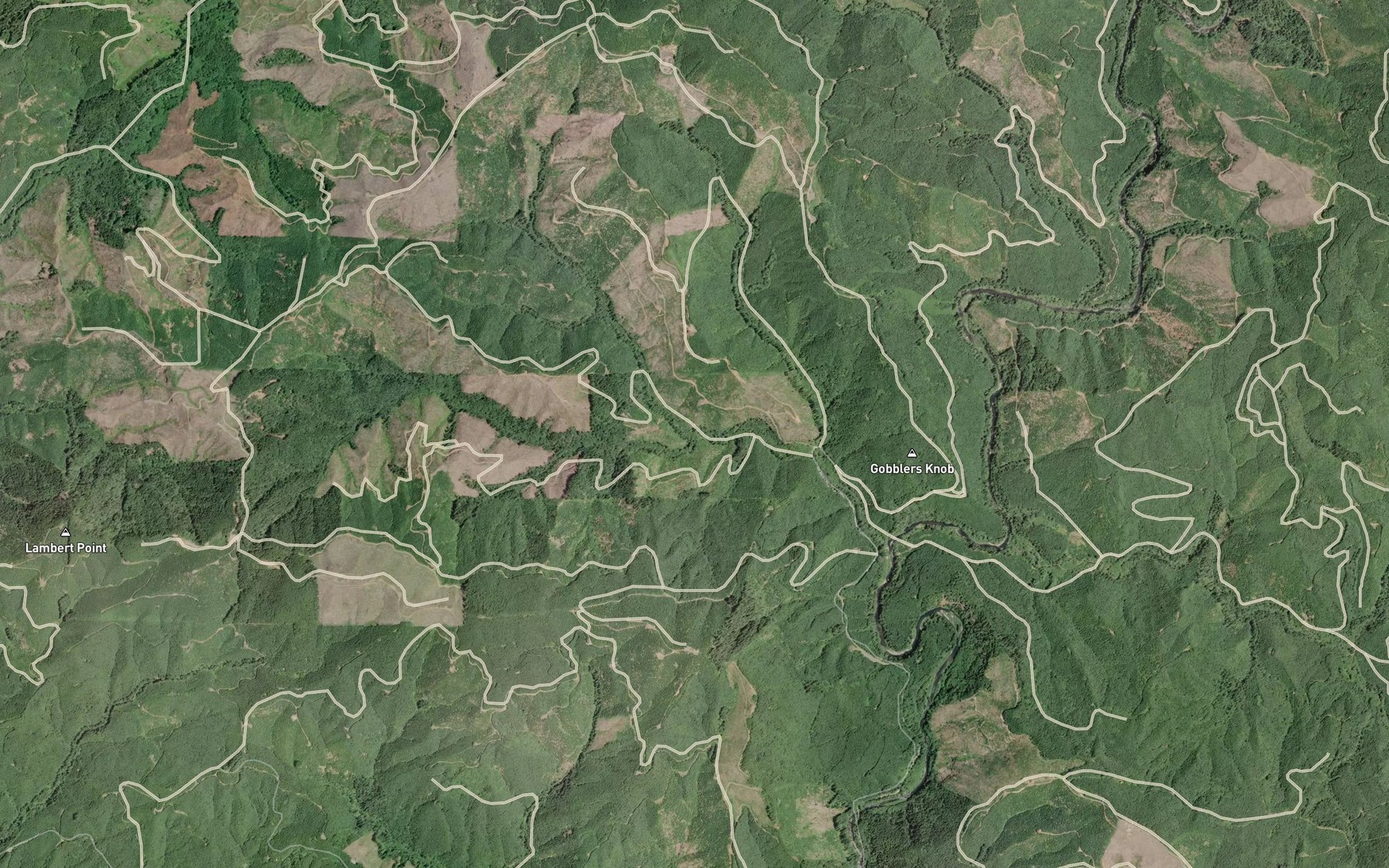 Satellite map of the West Fork Buck Creek
