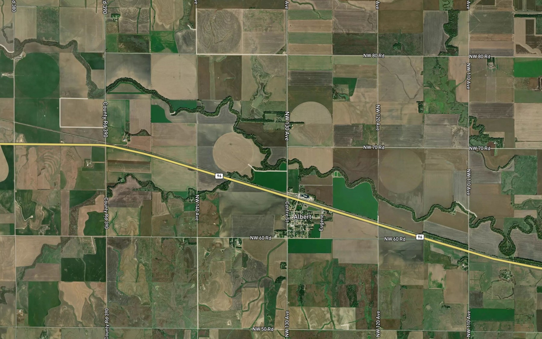 Satellite map of the Dry Creek