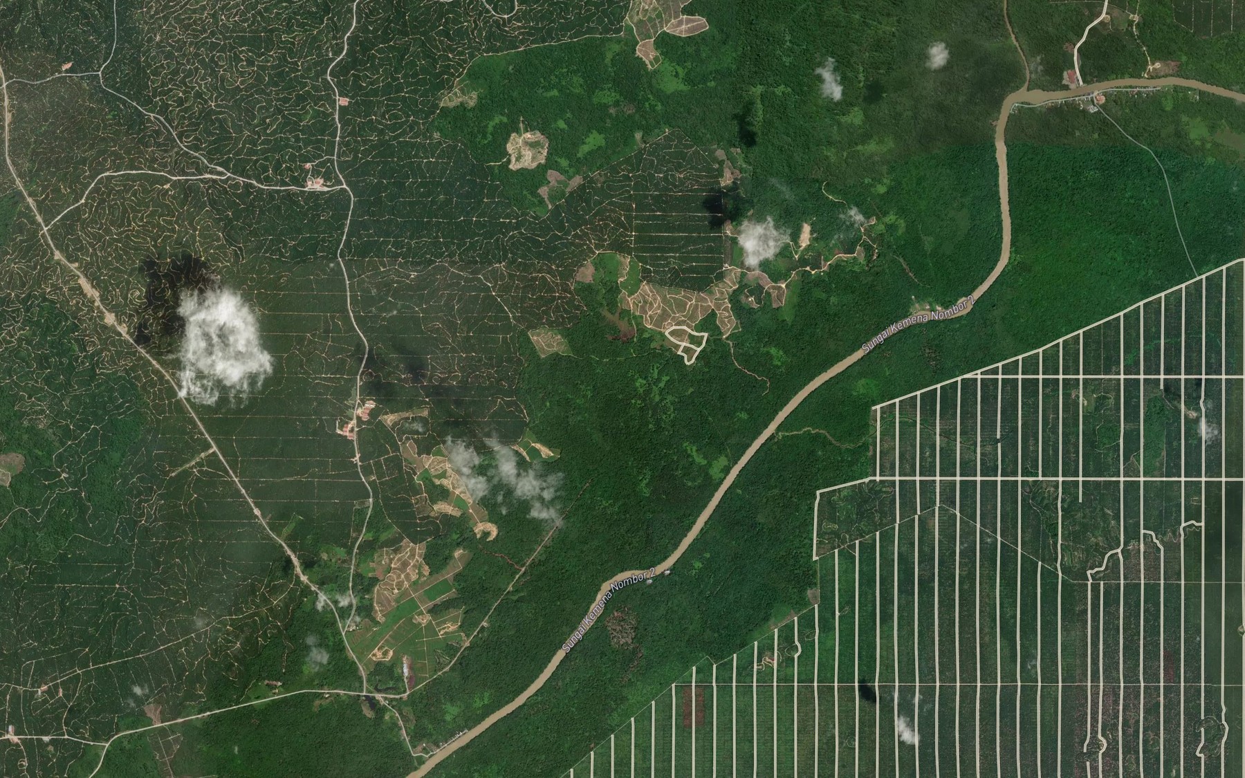 Satellite map of the Sungai Megau