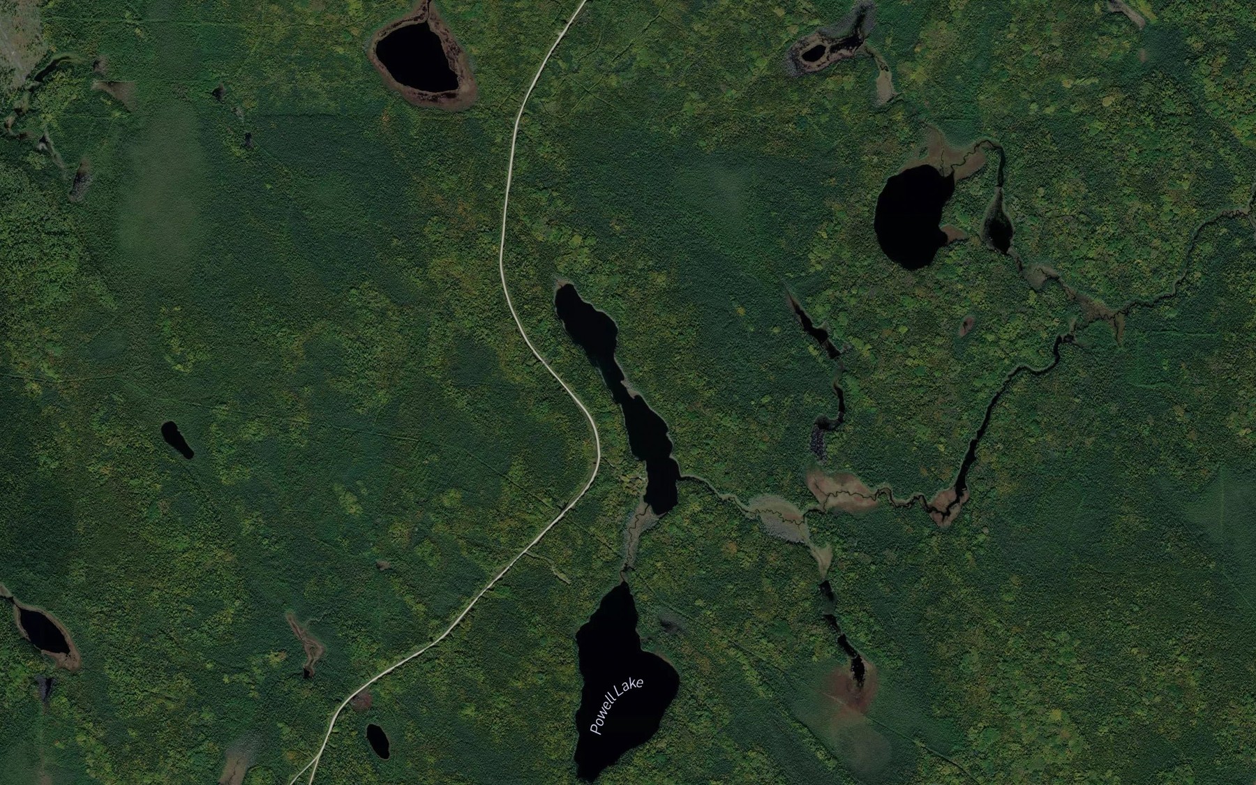Satellite map of the Cooper Lake