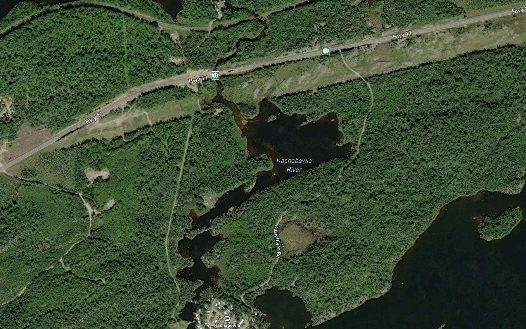 Satellite map of the Kashabowie River