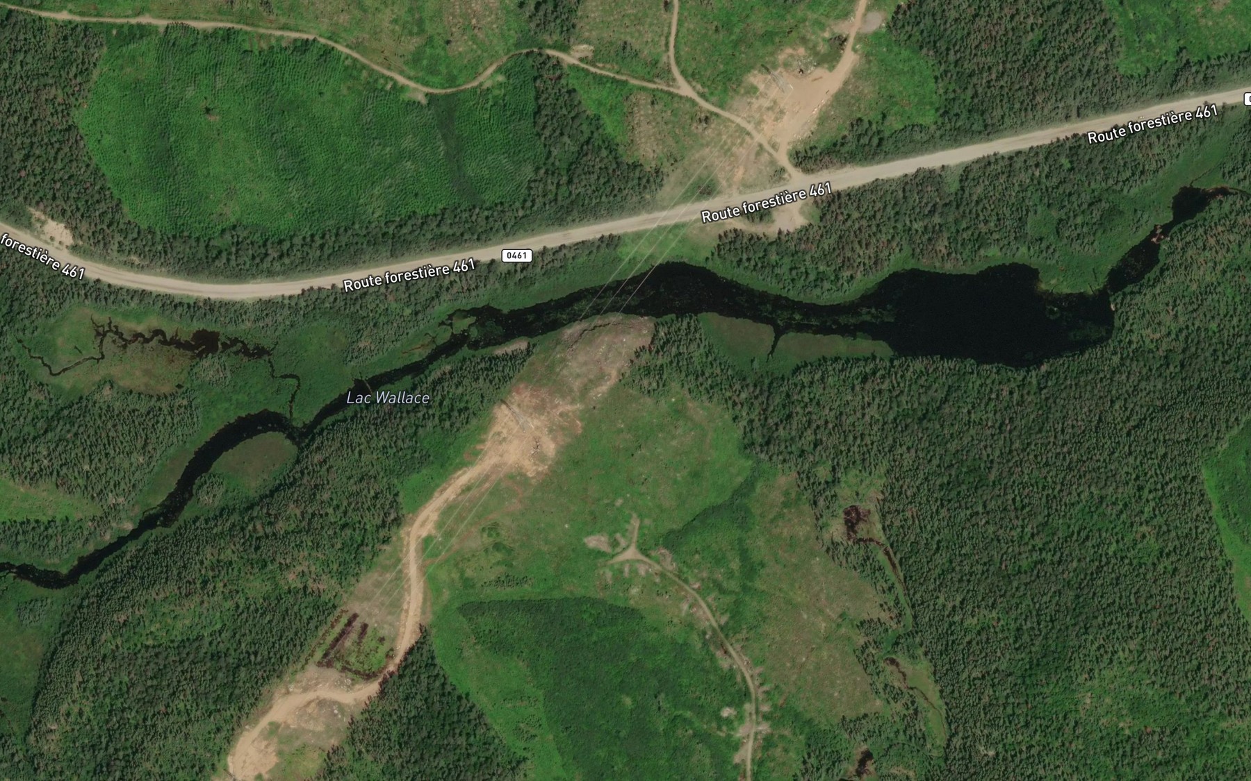 Satellite map of the Lac Wallace