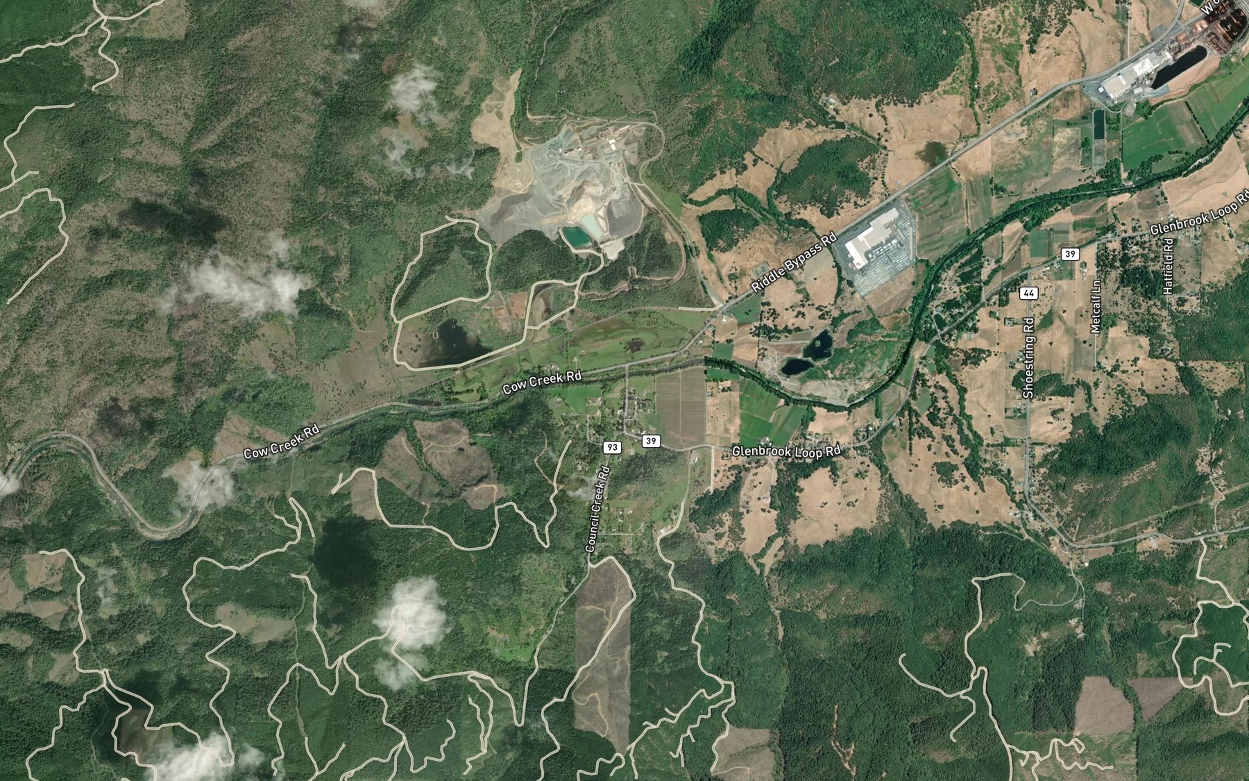 Satellite map of the Council Creek
