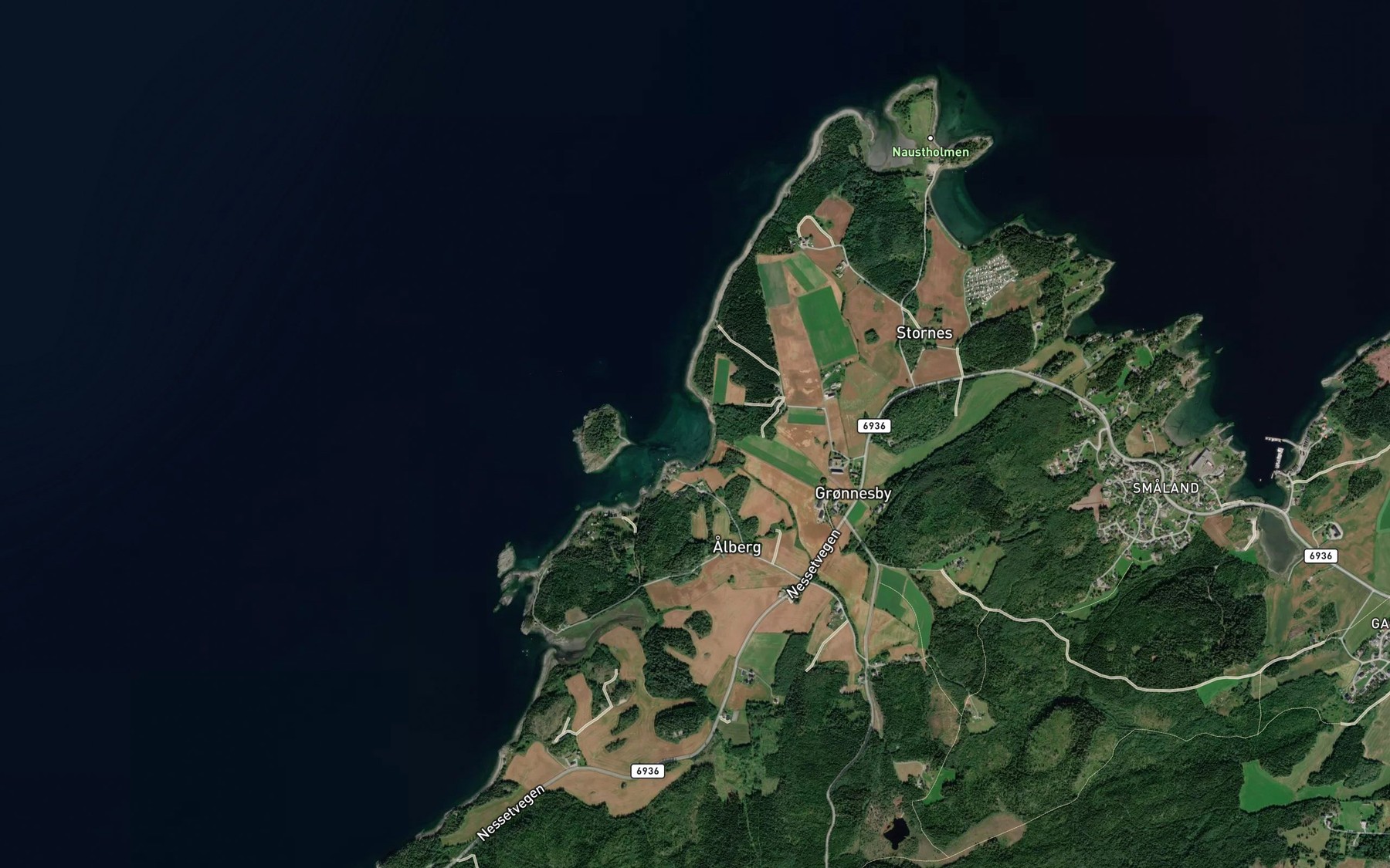Satellite map of the Byasjoen