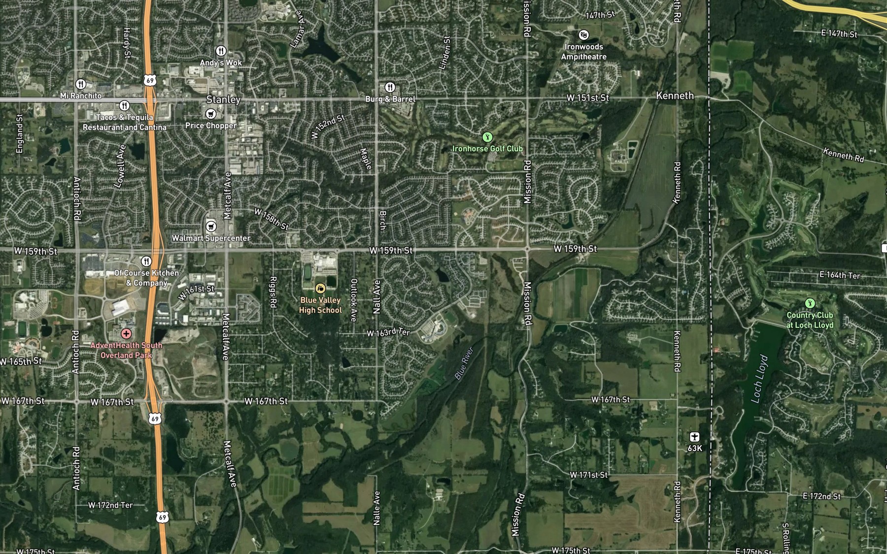 Satellite map of the Wilderness Lake