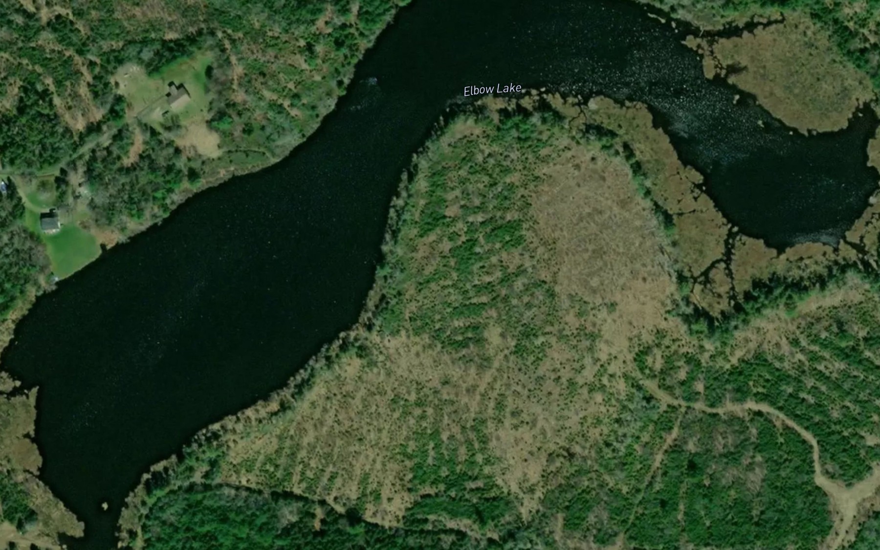Satellite map of the Elbow Lake