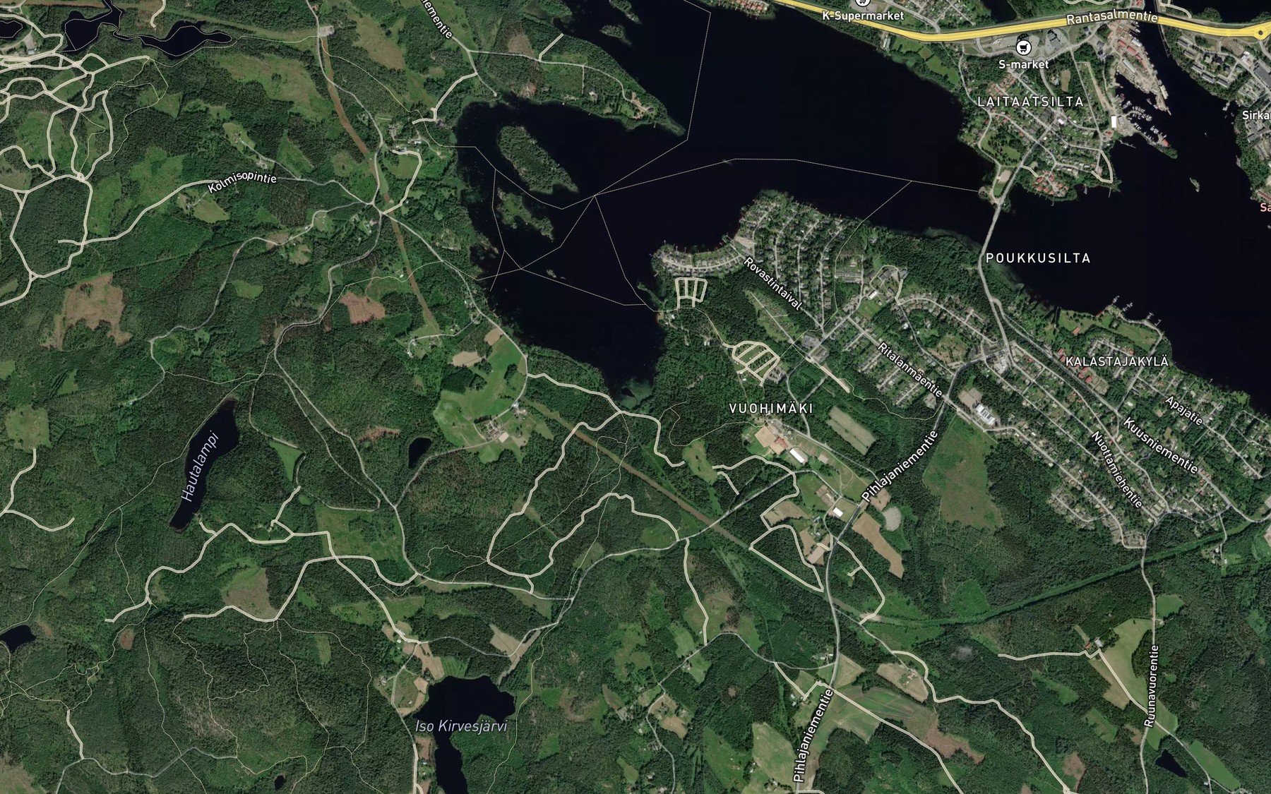 Satellite map of the Tilajoki