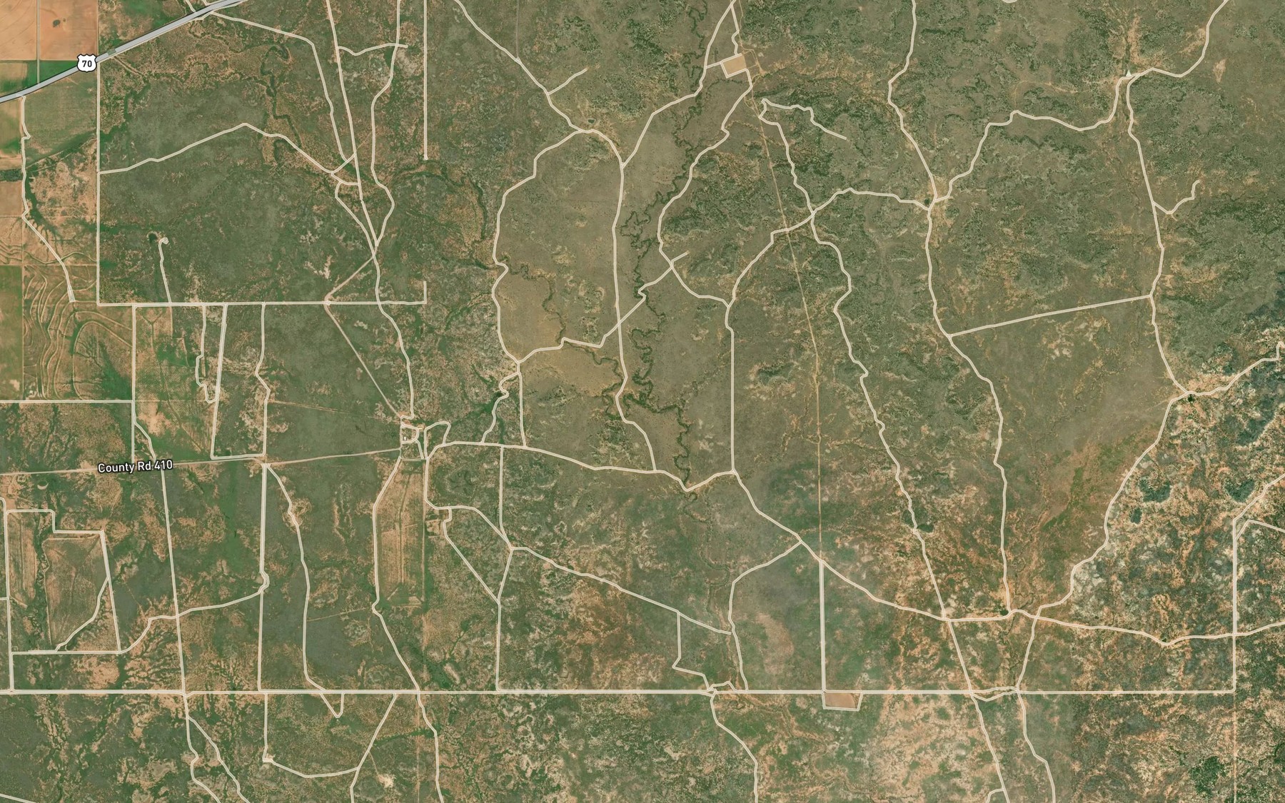 Satellite map of the Shorty Creek