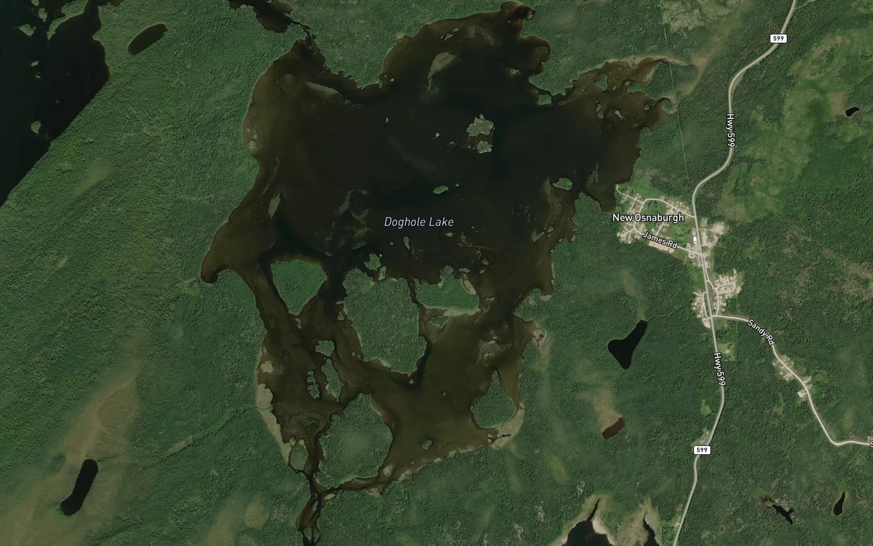 Satellite map of the Doghole Lake